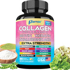 Collagen Peptides Types I, II, III, V & X, Biotin & Keratin, 270 Capsules | With Biotin, Keratin, Hyaluronic Acid, MSM, Zinc, Quercetin, Vitamins A, C, E, Magnesium & Folic Acida