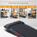 KASSADIN Electric Walking Pad Treadmill with Handle Bar Incline for Home