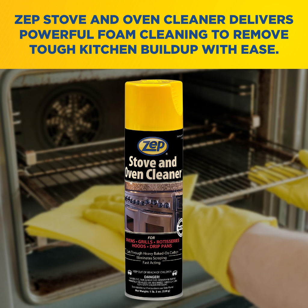 Zep Stove & Oven Cleaner 19 oz (2 Pack) + Blue Microfiber Rag