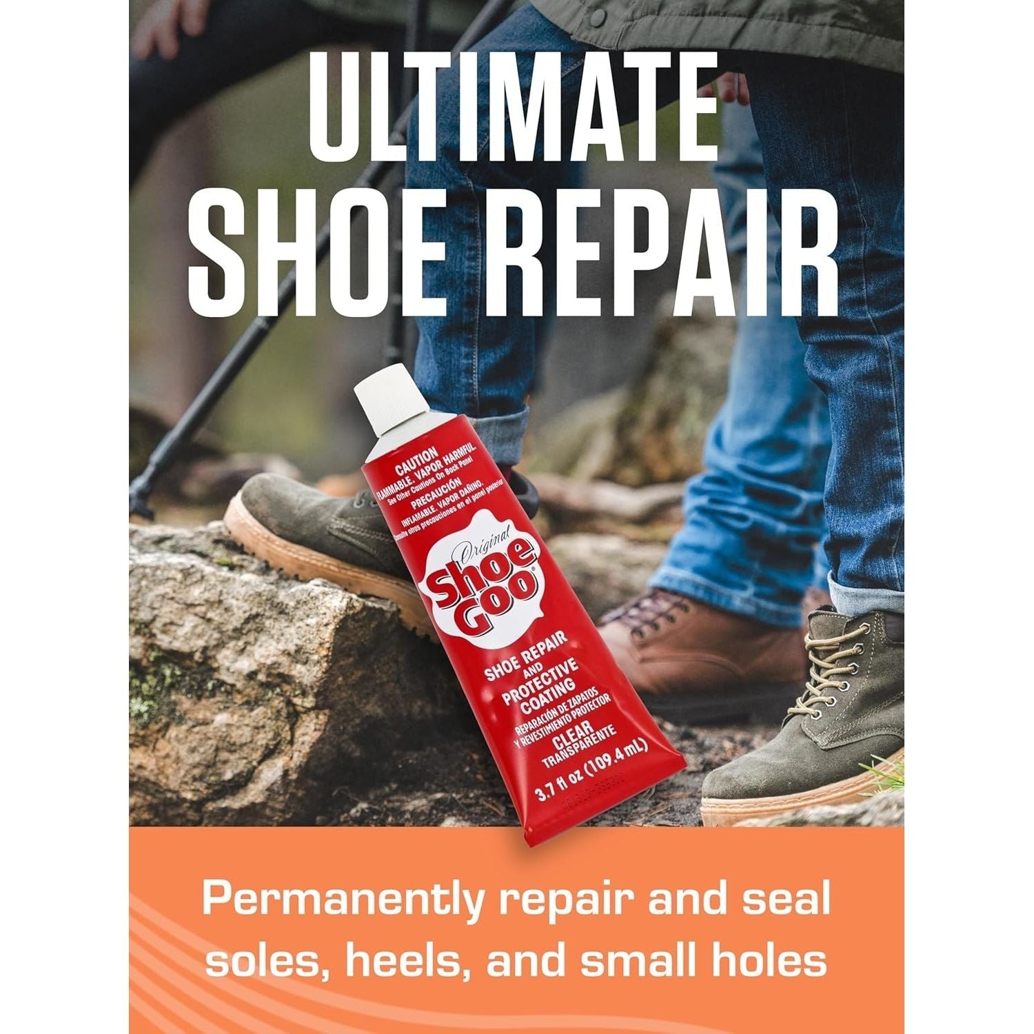 Buy now SOF SOLE Original Shoe Goo - 3.7 fl oz Tube - Clear Shoe Glue - Repairs Soles, Heels, Patches Small Holes - Bonds on Contact, Dries Within 24 Hrs, Waterproof - Works on Leather, Rubber, Vinyl, Canvas at indiglob india