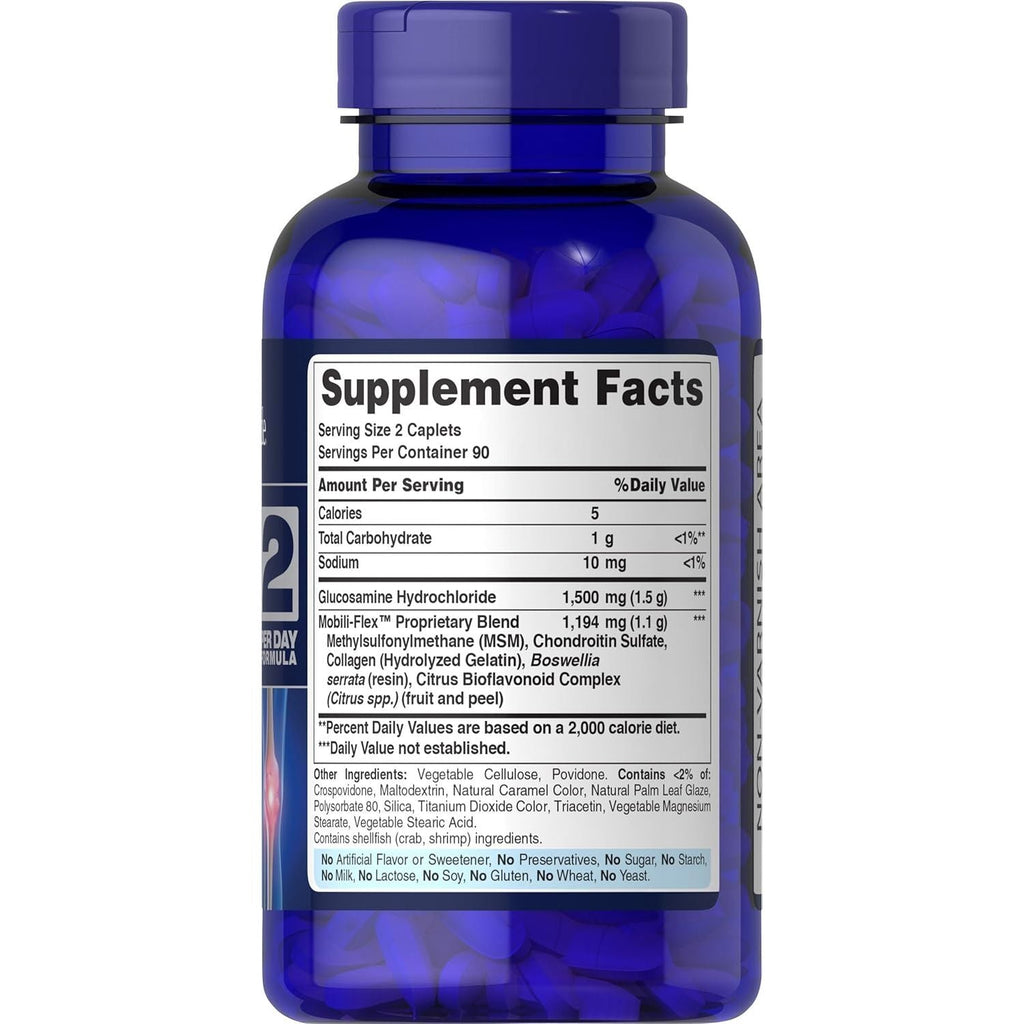 Buy now Puritan's Pride Glucosamine Chondroitin MSM Tablets, 2 Per Day Formula at indiglob india