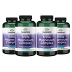 Swanson Triple Magnesium Complex 400 mg, 300 Vegan Capsules | Three Forms of Magnesium for Nerve, Muscle and Bone Health, Optimal Absorption and Healthy Stress Response
