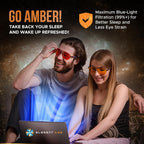 Buy now Blue Light Blocking Glasses Amber Lenses - For Better Sleep, Gaming, Eye Strain, Computer at indiglob india