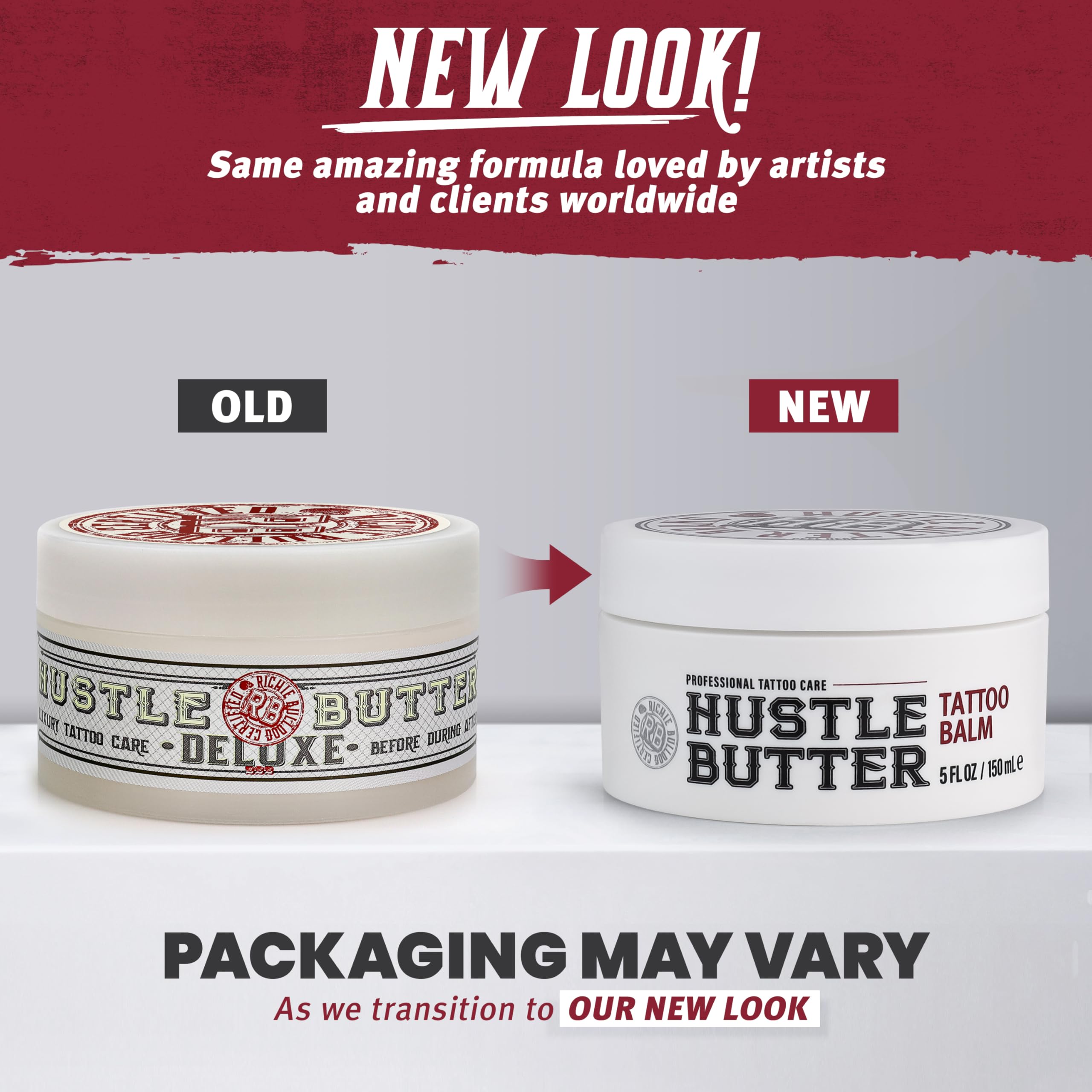 Hustle Butter Tattoo Aftercare 5oz Tattoo Balm, Heals + Protects New Tattoos and Rejuvenates Older Tattoos - 100% Vegan Cream No-Petroleum