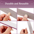 HeeYaa Nail File 12 PCS Professional Reusable 100/180 Grit Double Sides Washable Nail File Manicure Tools for Poly Nail Extension Gel and Acrylic Nails Tools Suit for Home Salon