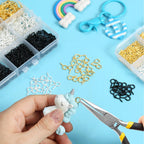 480pcs Small Screw Pins Eye Pins, 3 Color Eye Hooks Screw for Jewelry Making & Bead Charms, Eye Screws for Art Projects, Eye Hooks for Crafts (Gold Silver Balck, 3 Sizer) (Gold Silver Balck)