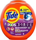 Buy now Tide PODS laundry detergent pacs, 3-in-1 Stain Remover, Odor Fighter, Color Protector, 76 Count, HE compatible, Spring Meadow Scent at indiglob india