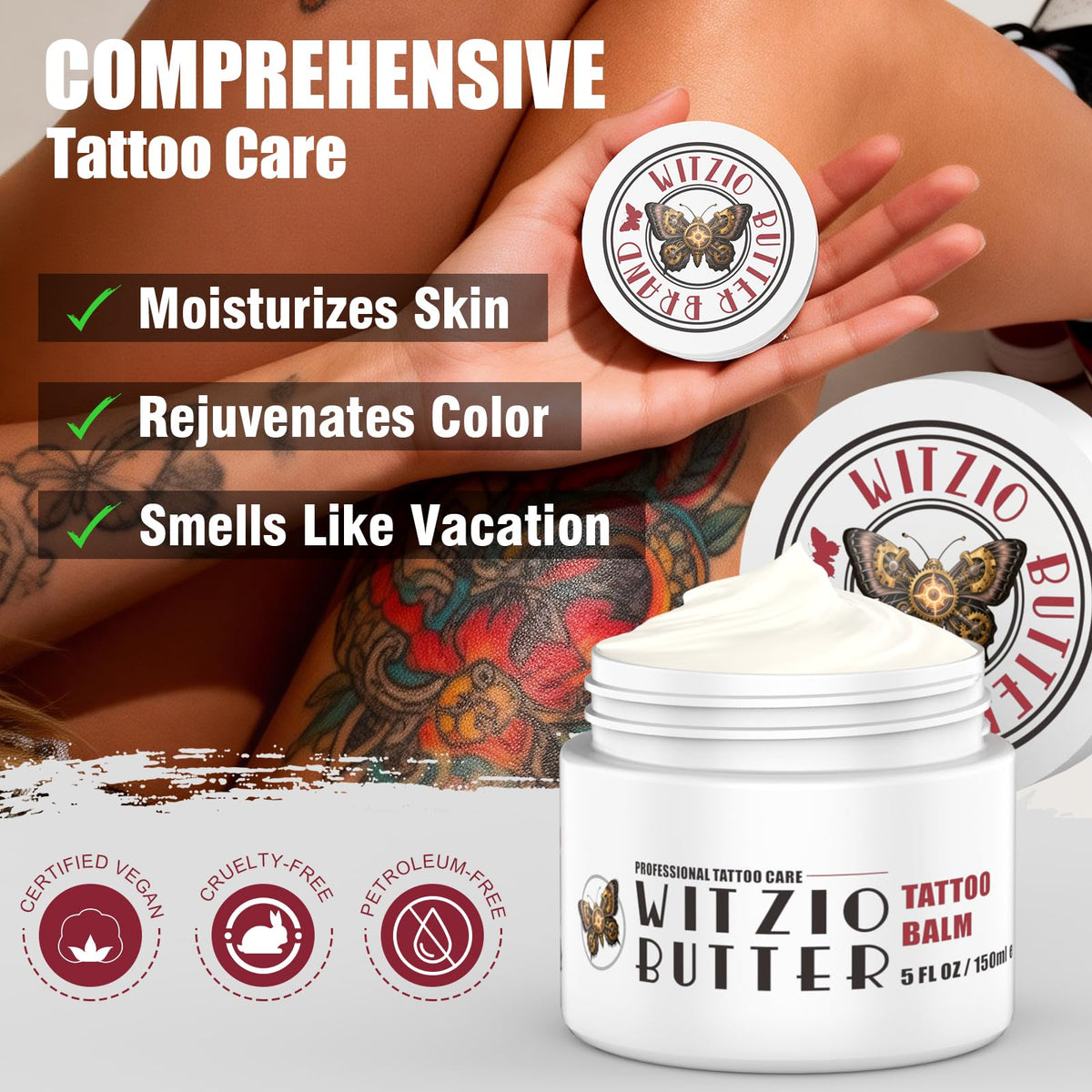 5oz(150ml) Tattoo Aftercare Balm & Butter for Before During & After Process