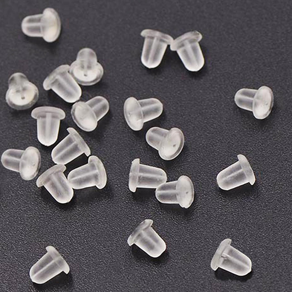 Silicone Earring Backs, 200 Pcs Soft Clear Hypoallergenic Replacement Stoppers for Stud Post, Hoop, Fishhook Earrings