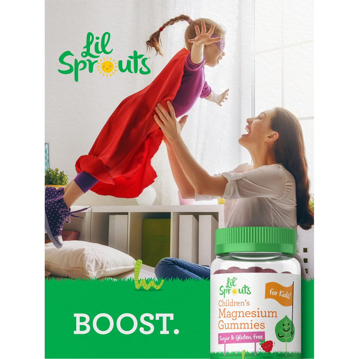 Lil' Sprouts Children's Magnesium Gummies | 70 Count | Mixed Berry Flavor