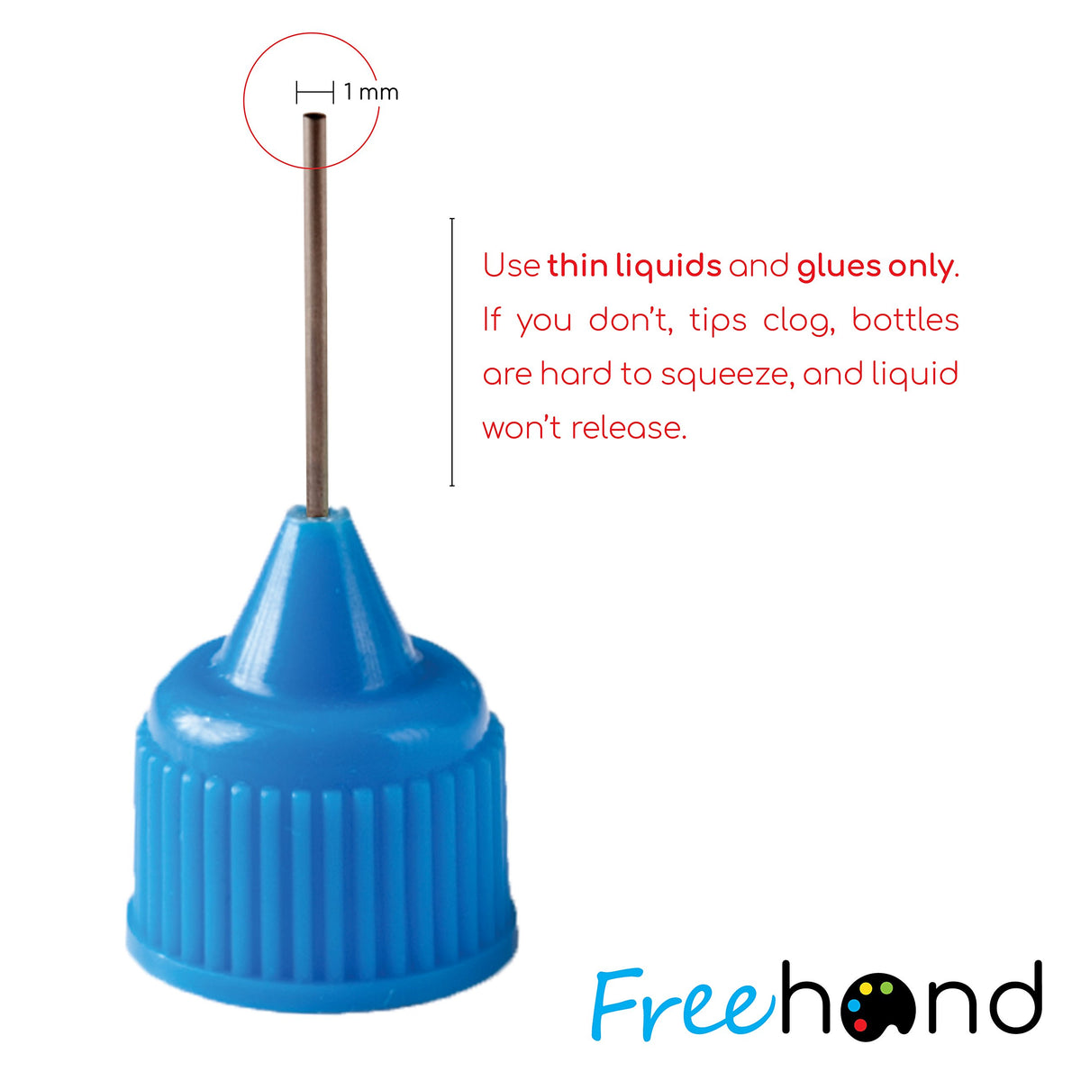 Free Hand Squeeze Bottles for Paint, 1 Oz Precision Tip Applicator Bottles, 4 Needle Tip Glue Bottles with 12 Tips for Acrylic Painting, Crafts & Masking Fluid
