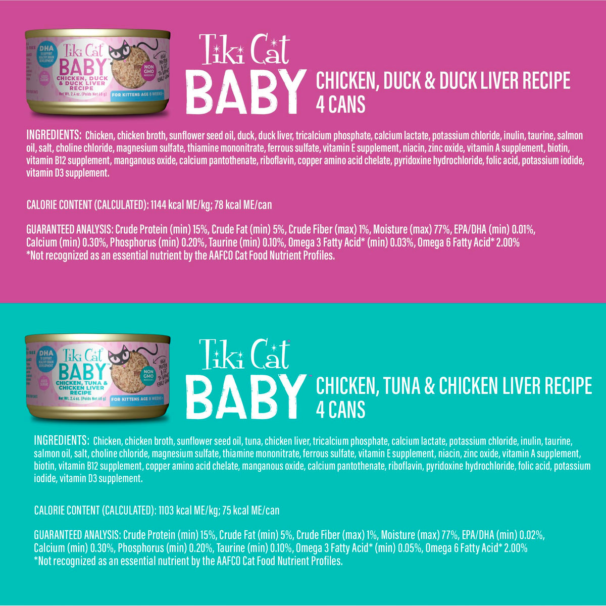 Tiki Cat Baby Whole Foods Wet Cat Food for Kittens Mega Pack