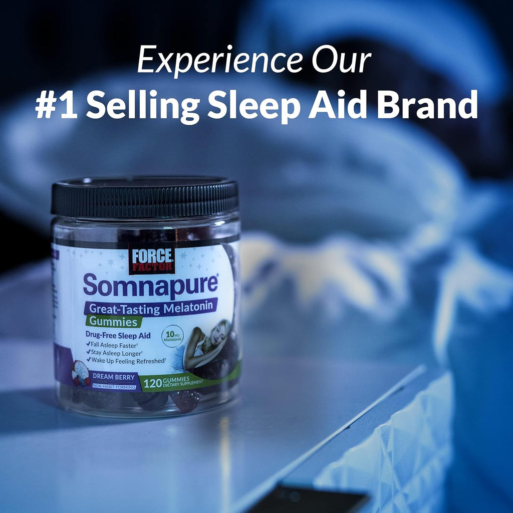 Buy now Force Factor Somnapure Drug-Free Sleep Aid for Adults for Occasional Sleeplessness with Melatonin & Valerian, Non-Habit-Forming Sleeping Pills, Fall Asleep Faster, Wake Up Refreshed, 60 Tablets at indiglob india