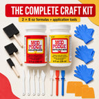 Mod Podge Bundle, 8 Ounce Gloss and Matte Medium Waterproof Sealer, Pixiss Accessory Kit with Foam Brushes, Gloves, Glue Spreaders and More 8oz