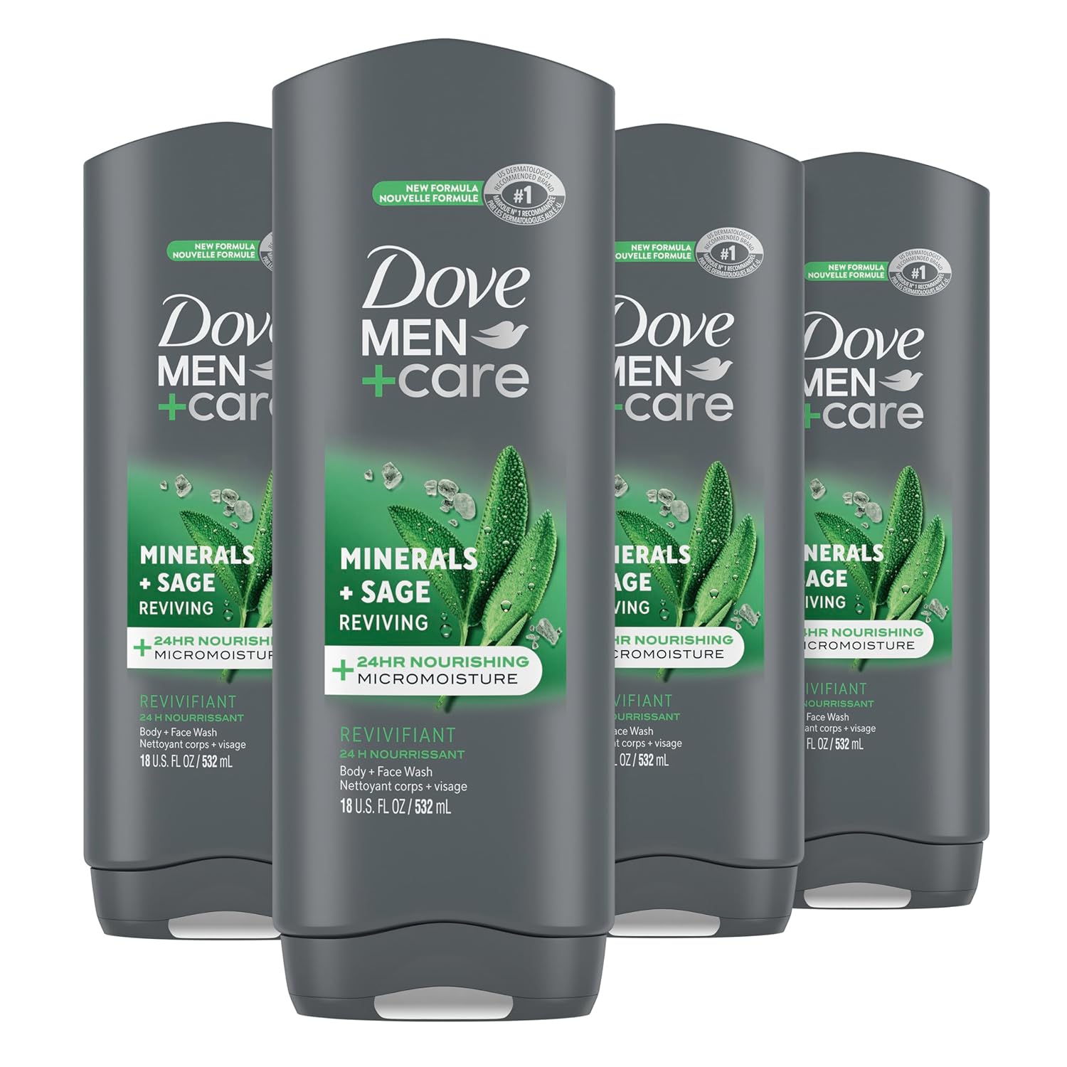 Buy now Dove Body and Face Wash Reviving Minerals + Sage Body Wash for Men with 24-Hour Nourishing Micromoisture Technology, 18 oz 4.5 Ounce (Pack of 4) Minerals and Sage at indiglob india