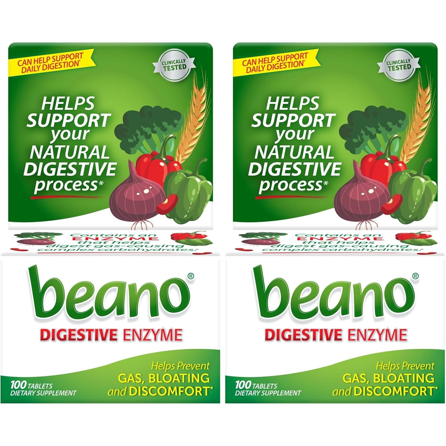 Buy now Beano Digestive Enzyme, Preventive Gas Relief for Adults, Helps Prevent Gas & Bloating, 100 Tablets 100 Count (Pack of 2) Unflavored at indiglob india