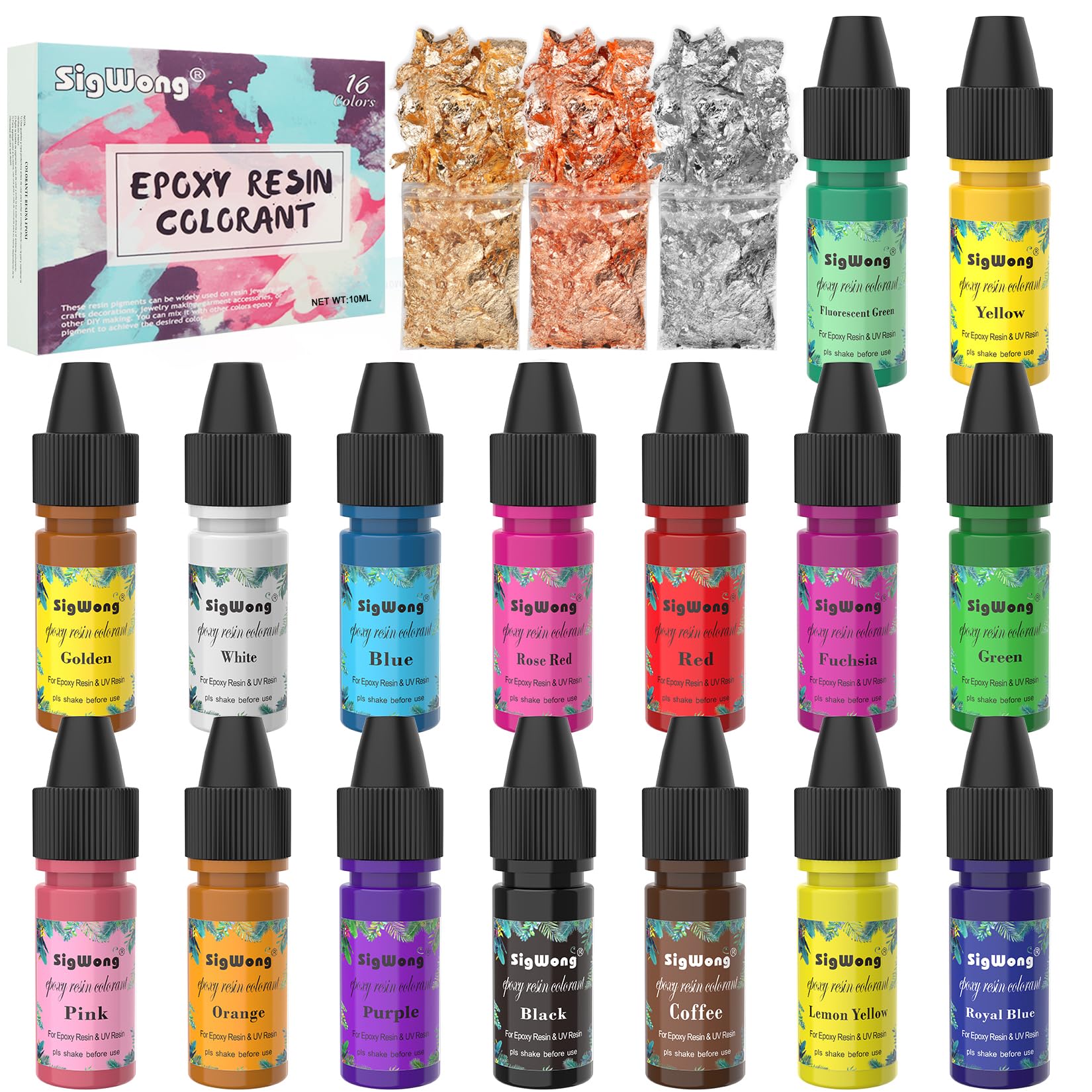 Buy now Epoxy Resin Pigment - 16 Colors Translucent Resin Colorant, Highly Concentrated Resin Dye for DIY Jewelry Making, AB Resin Coloring - 10ml Multicolor at indiglob india