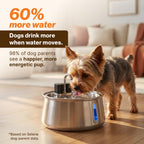 Selene Wireless Doggy Fountain, 4L (1.1 Gal) Cordless Dog Water Fountain for Dogs Inside, Stainless Steel Pet Fountain, 4-Layer Filtration, 30-Day Battery