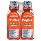 Buy now Vicks DayQuil Severe Cold & Flu Liquid Medicine, Daytime Relief for Headache, Fever, Sore Throat, Minor Aches & Pains, Chest Congestion, Stuffy Nose, Nasal Congestion, Sinus Pressure, & Cough, 2x12oz at indiglob india