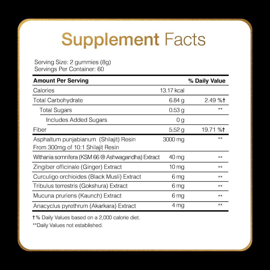 Be Bodywise Pure Himalayan Shilajit Gummies Gold I Lab Tested I No Added Sugar I Ashwagandha, Gokshura| Fulvic Acid & 85+ Trace Minerals I for Men, Women I Non-GMO I 100% Natural & Organic I 60 Gummy