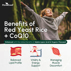 Red Yeast Rice with CoQ10 Supplement - 1215mg Extra Strength Red Yeast Rice Capsules with Alpha Lipoic Acid & Organic Flaxseed, Citrinin Free - 180 Capsules