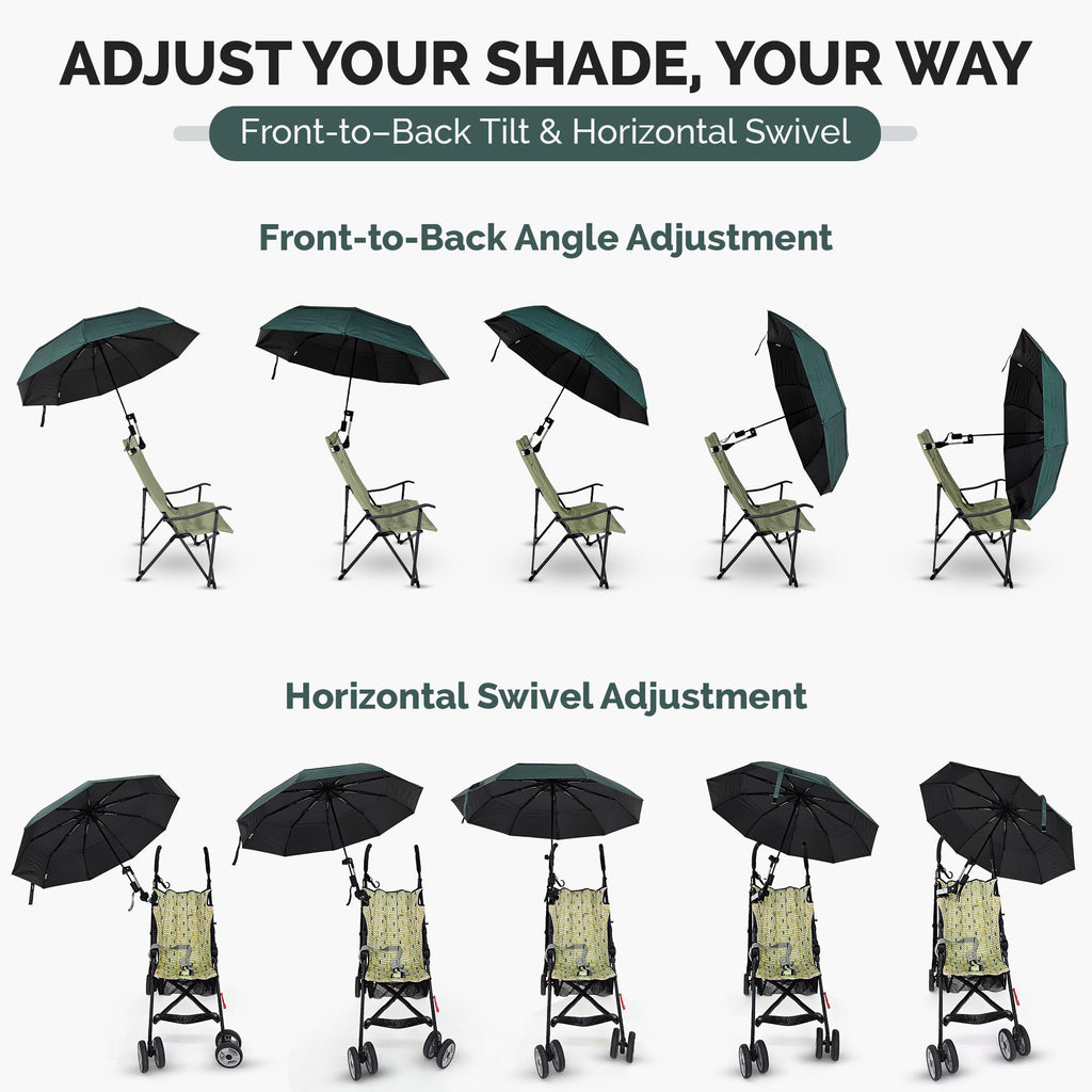 Chair Umbrella with Universal Clamp (Dark Green)
