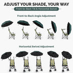 Chair Umbrella with Universal Clamp (Dark Green)