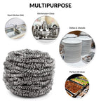 12 Pack Stainless Steel Scourers by Scrub It – Steel Wool Scrubber Pad Used for Dishes, Pots, Pans, and Ovens. Easy scouring for Tough Kitchen Cleaning.