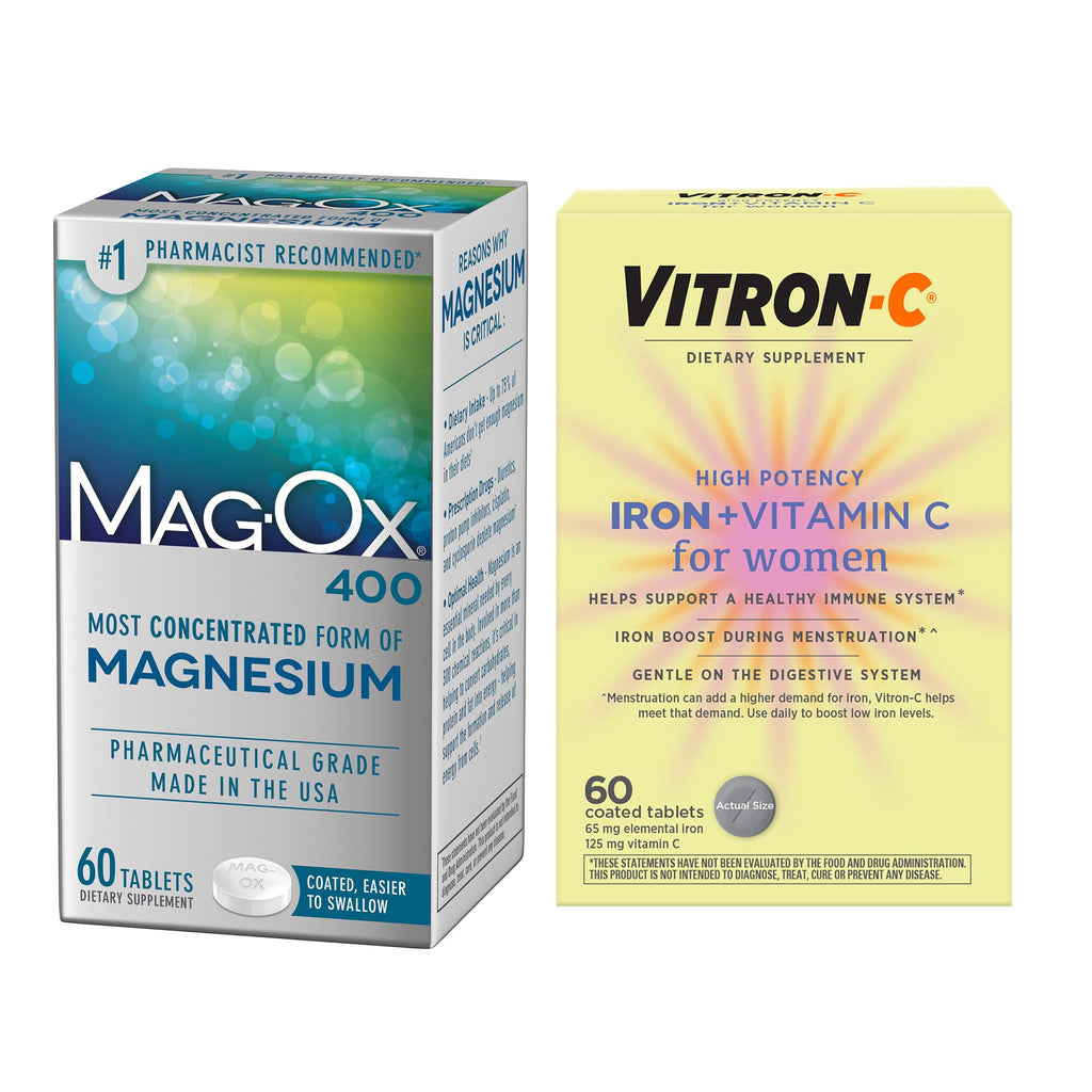Vitron-C High Potency Iron Supplement, Immune Support, 125mg Vitamin C, 60 Count, Pack of 1