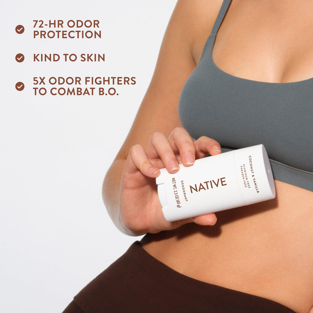 Native Deodorant Contains Naturally Derived Ingredients, 72 Hour Odor Control, Deodorant for Women and Men, Aluminum Free, Coconut & Vanilla 2.3 oz (Pack of 2)