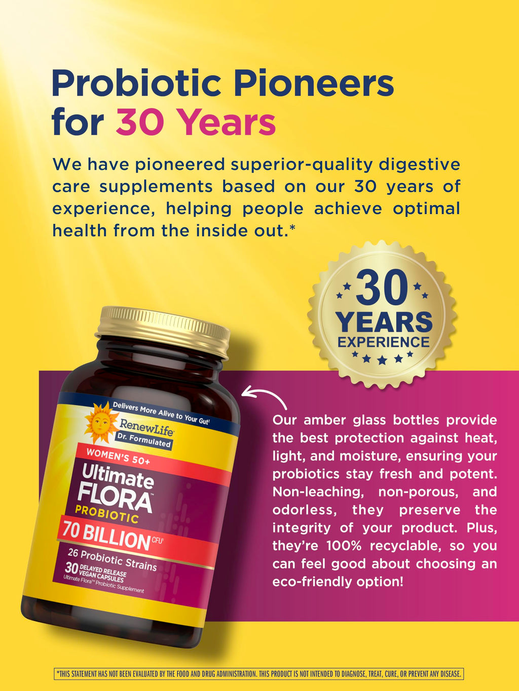 Renew Life Ultimate Flora Probiotics for Women 50+ 70 Billion CFU