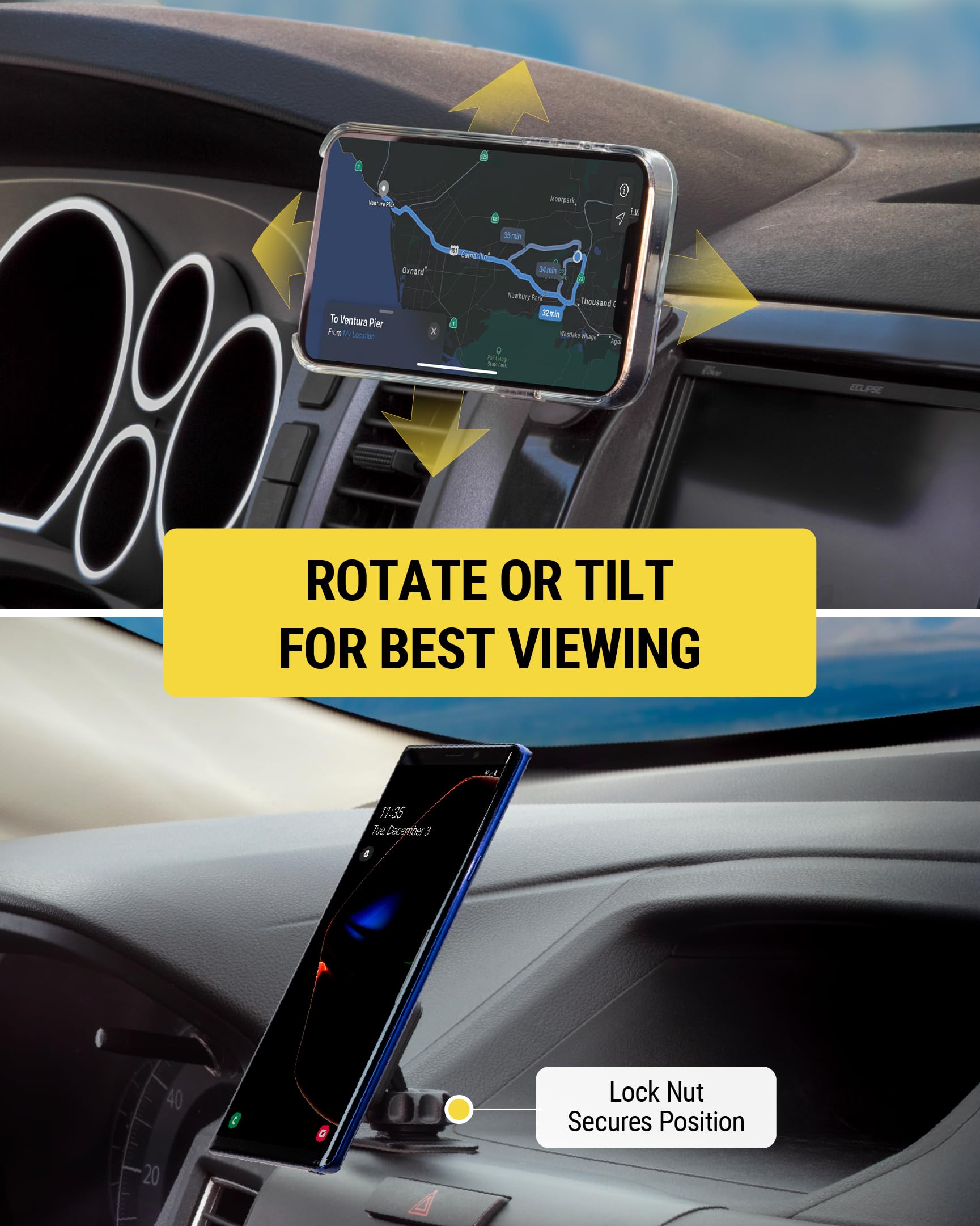 Buy now Scosche MAGDMB MagicMount Magnetic Phone Mount for Car, Dashboard Cell Phone Holder with 360Â° Adjustable Magnet Head, Universal Phone Stand for Car Compatible with iPhone, Samsung, and All Devices at indiglob india