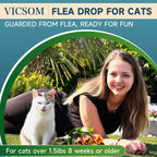 VICSOM Cat Flea Treatment, Flea and Tick Prevention for Cats, 6 Doses