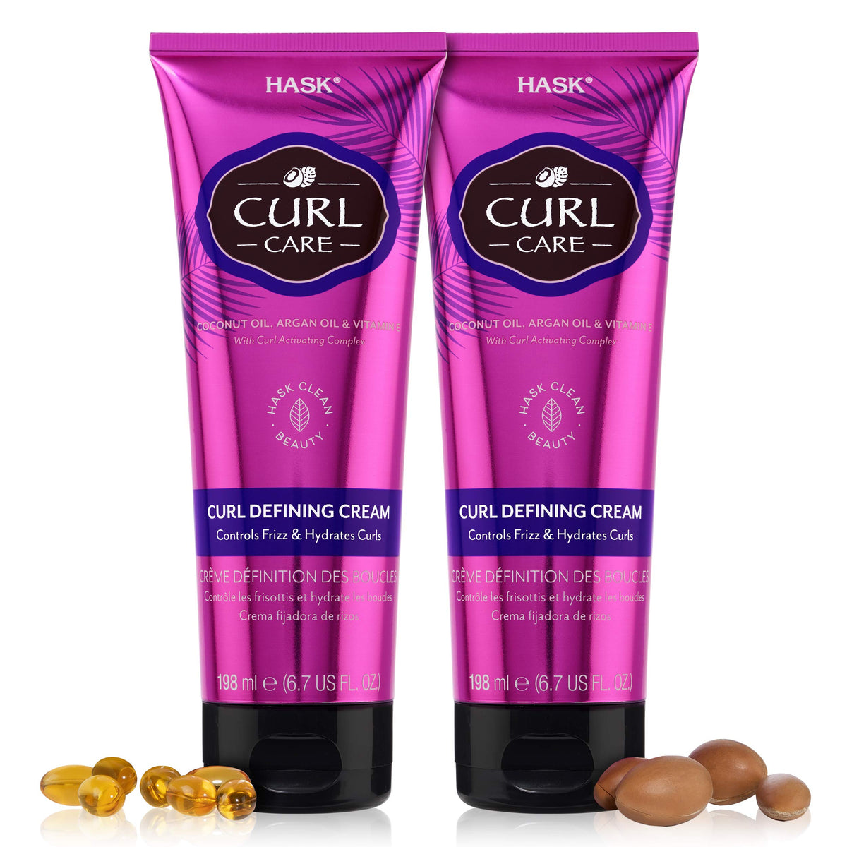 HASK Curl Care Coconut Defining Cream, 6.7 oz (Pack of 2)