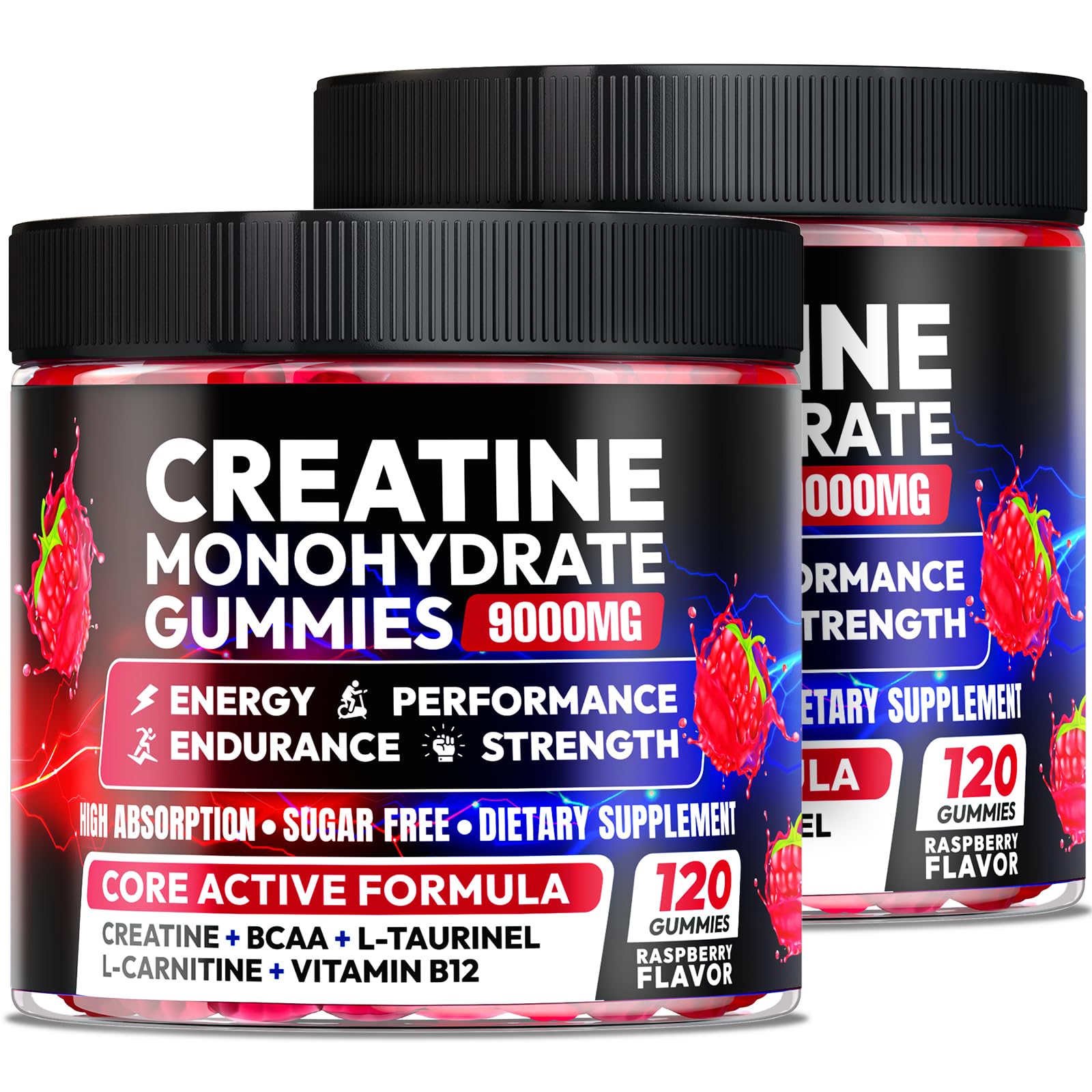 Creatine Monohydrate Gummies 5000MG, Creatine Gummy for Men & Women 120Ct | Pre-Workout for Adults, Creatine Gummy with L-Taurine, BCAA 2:1, B12/6 for Muscle Support, Enhance Strength, Energy Boost