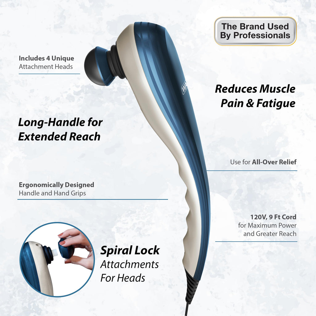 Buy now Wahl Deep Tissue Corded Long Handle Percussion Massager, Handheld Therapy with Variable Intensity to Relieve Pain in The Back, Neck, Shoulders, Muscles, & Legs, FSA Eligible, Model 4290-300 at indiglob india