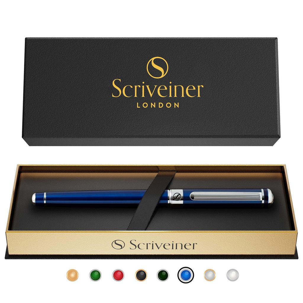 Buy now Scriveiner Black Lacquer Rollerball Pen - Stunning Luxury Pen, Real Gold Plating, Schmidt Ink Refill, Best Roller Ball Gift Set for Men & Women, Professional, Executive Office, Nice Pens at indiglob india
