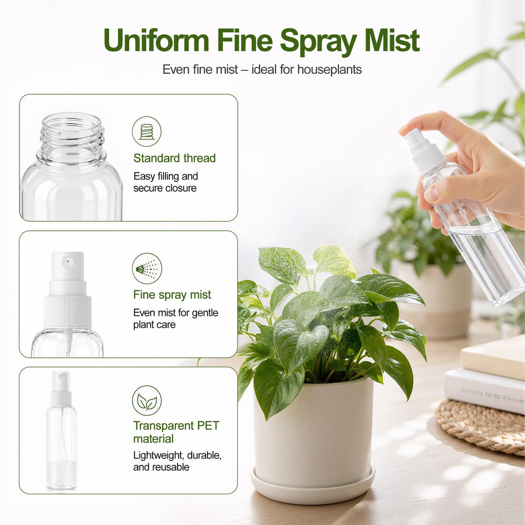 5-Pack Spray Bottles 3.4oz, Small Spray Bottle Empty Clear Plastic Bottle