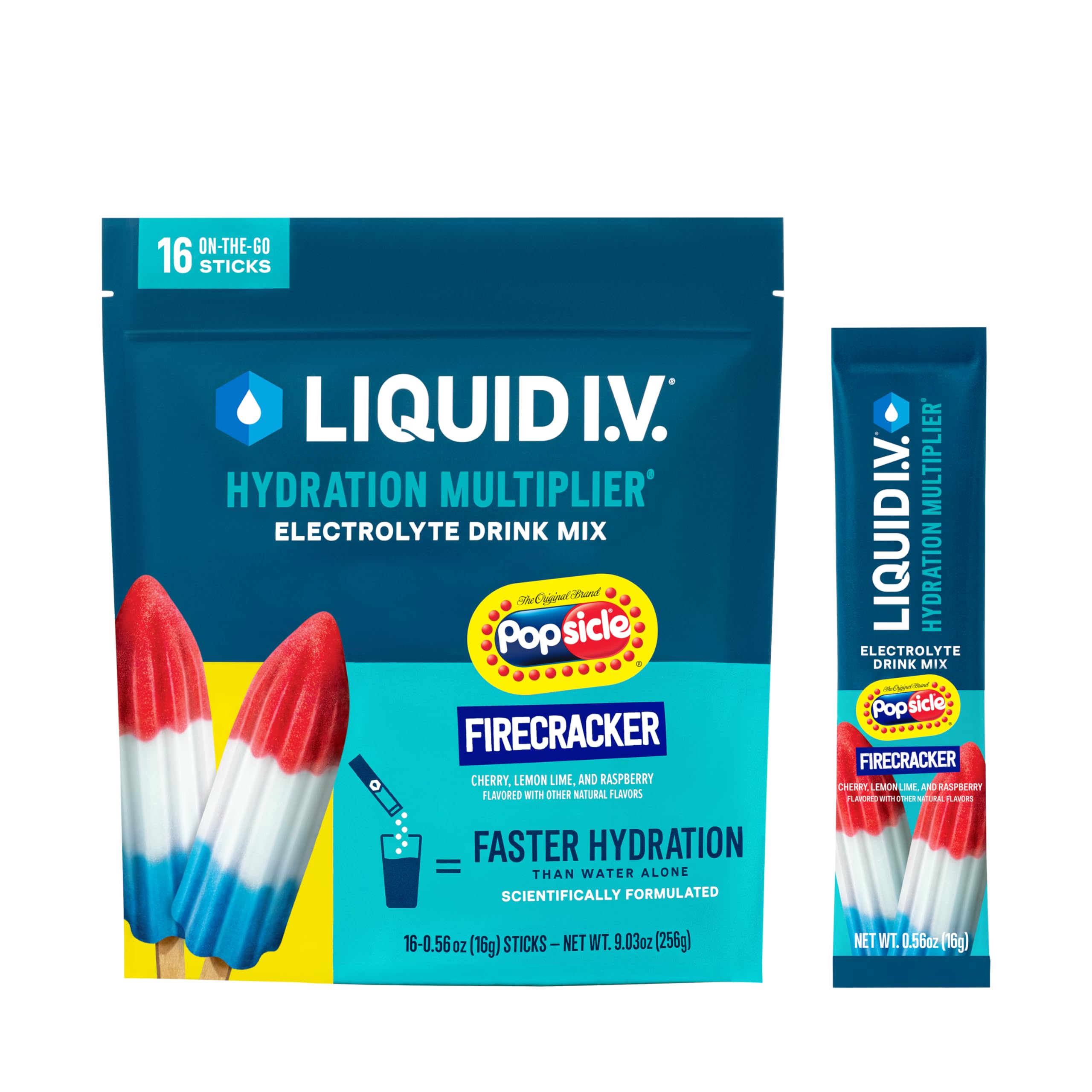 Buy now Liquid I.V.® Hydration Multiplier - Lemon Lime | Electrolyte Powder Drink Mix | 1 Pack (16 Servings) Popsicle Firecracker at indiglob india