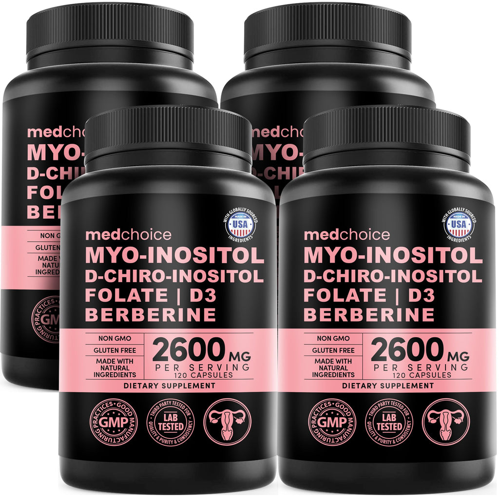 14-in-1 Women’s Inositol Complex Supplement – 40:1 Myo & D-Chiro Inositol with Folate, Vitamin D3, Zinc, Magnesium & Botanicals for Hormone & Feminine Wellness Support – (120 Capsules) (Pack of 2)