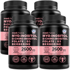 14-in-1 Women’s Inositol Complex Supplement – 40:1 Myo & D-Chiro Inositol with Folate, Vitamin D3, Zinc, Magnesium & Botanicals for Hormone & Feminine Wellness Support – (120 Capsules) (Pack of 2)