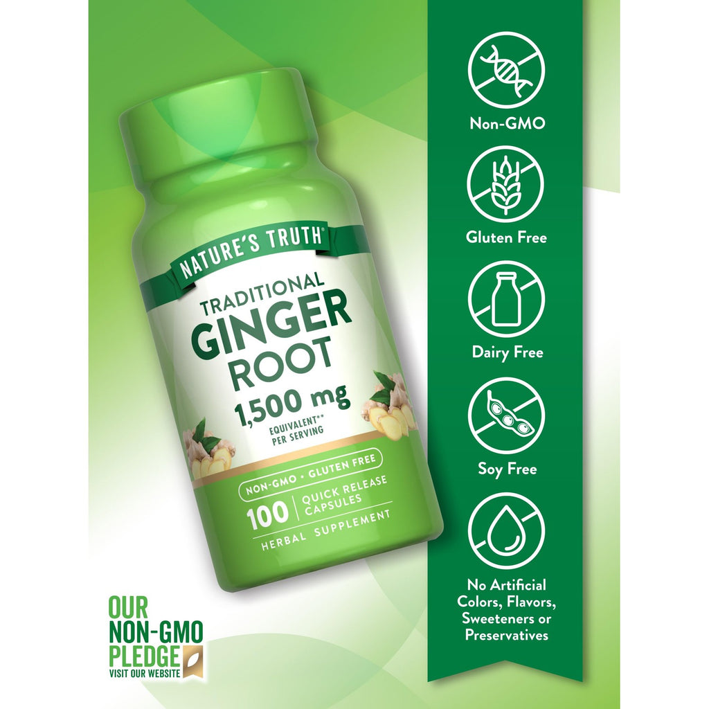 Nature's Truth Ginger Root Capsules | 100 Count | from Ginger Root Extract
