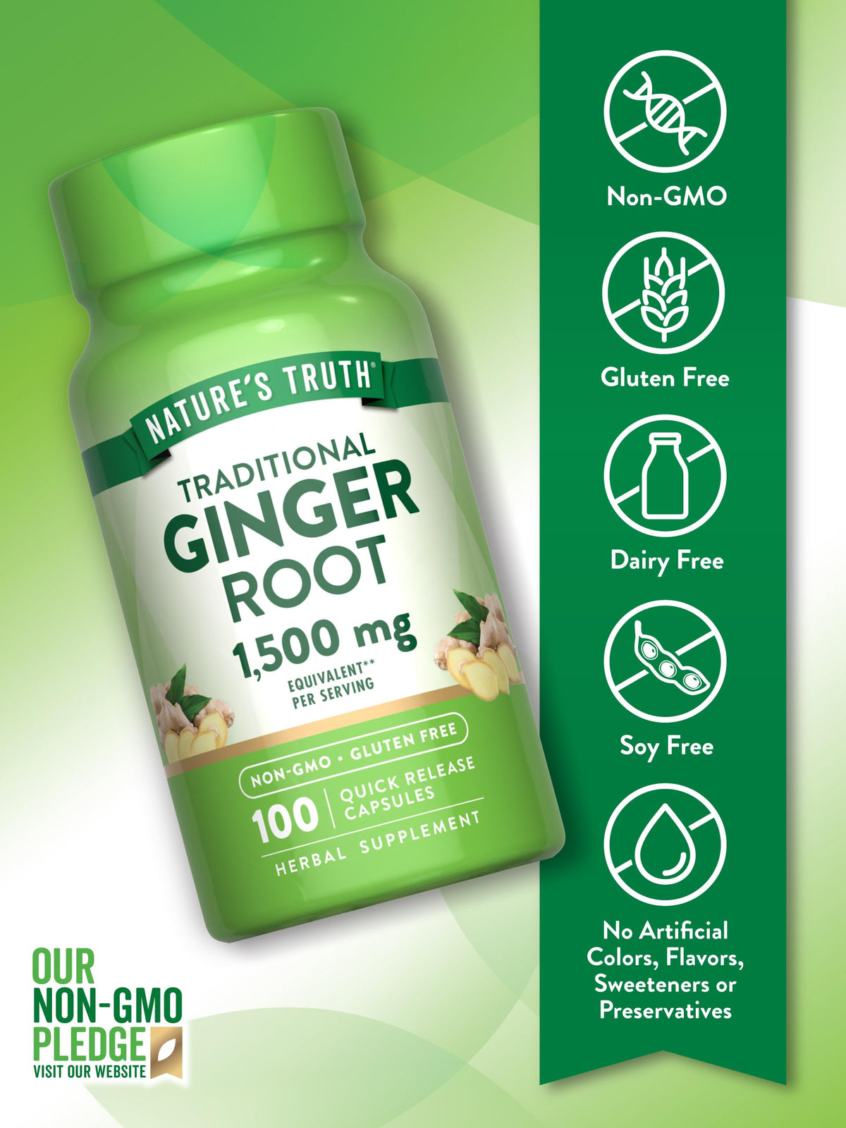 Nature's Truth Ginger Root Capsules | 100 Count | from Ginger Root Extract