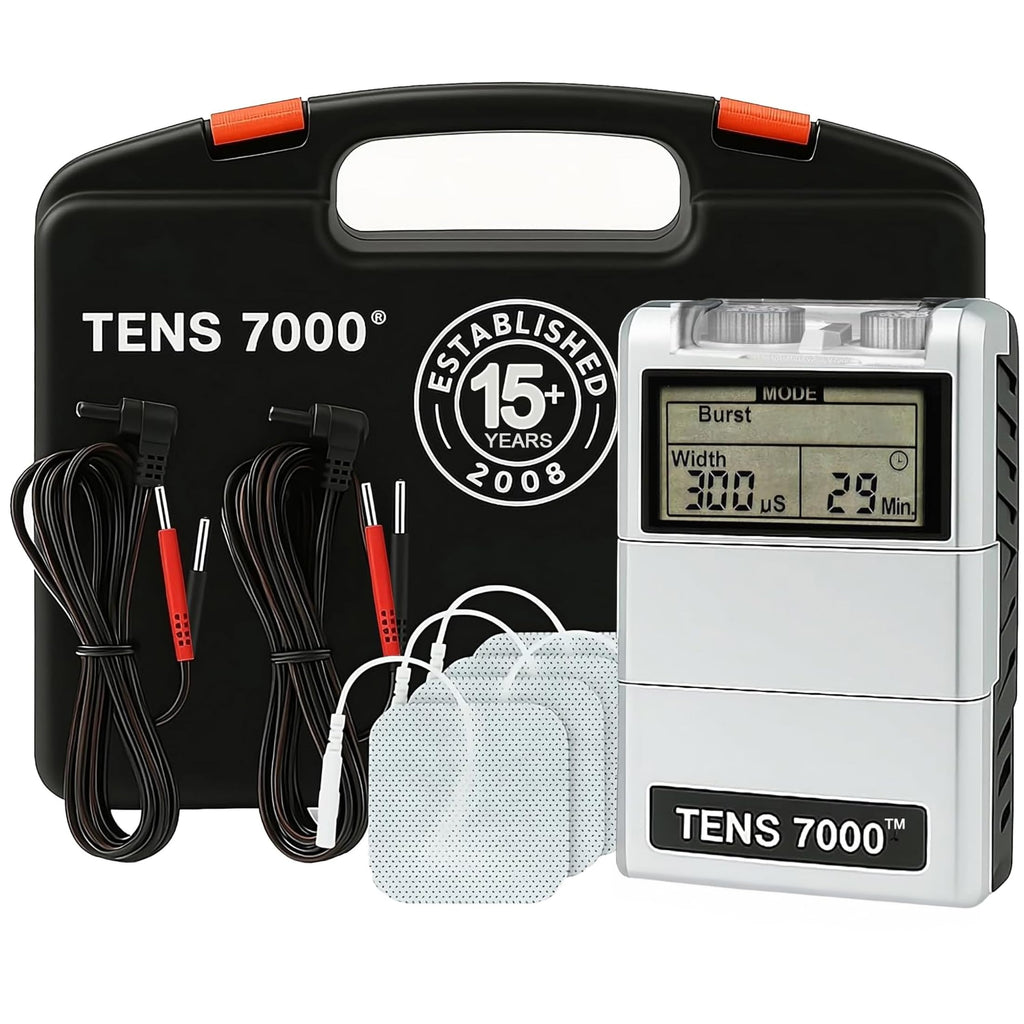 TENS 7000 Digital TENS Unit with Accessories - Muscle Stimulator Machine for Back Pain Relief, Sciatica, Neck, Nerve, Shoulder, Hip, Elbow, Muscle Pain Relief