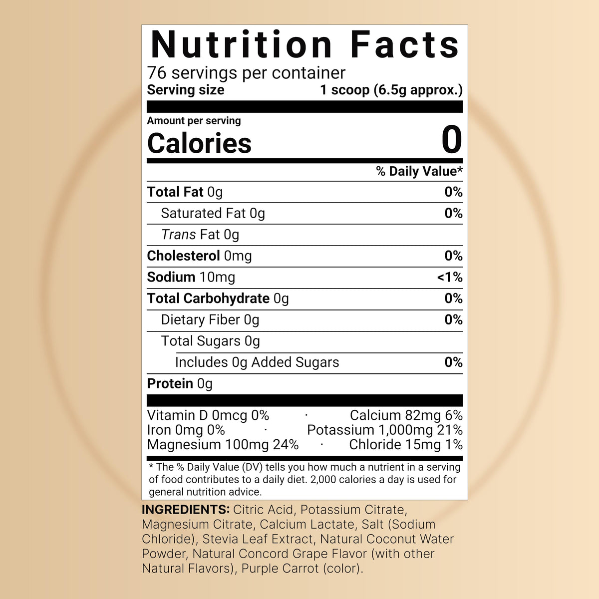 NatureBell Electrolytes Powder No Sugar, 500g (76 Servings) | Keto Fast Hydration Powder, Carnivore-Friendly Electrolyte – 1,000mg High Potassium, Minerals, & Coconut Water – Concord Grape Flavor