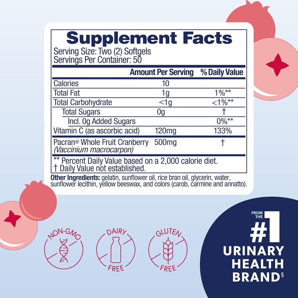 Buy now AZO Cranberry Supplement, Made with Concentrated Whole Fruit Cranberry Powder to Help Cleanse and Protect the Urinary Tract*, Sugar Free Cranberry Pills, Non-GMO, 100 Softgels at indiglob india