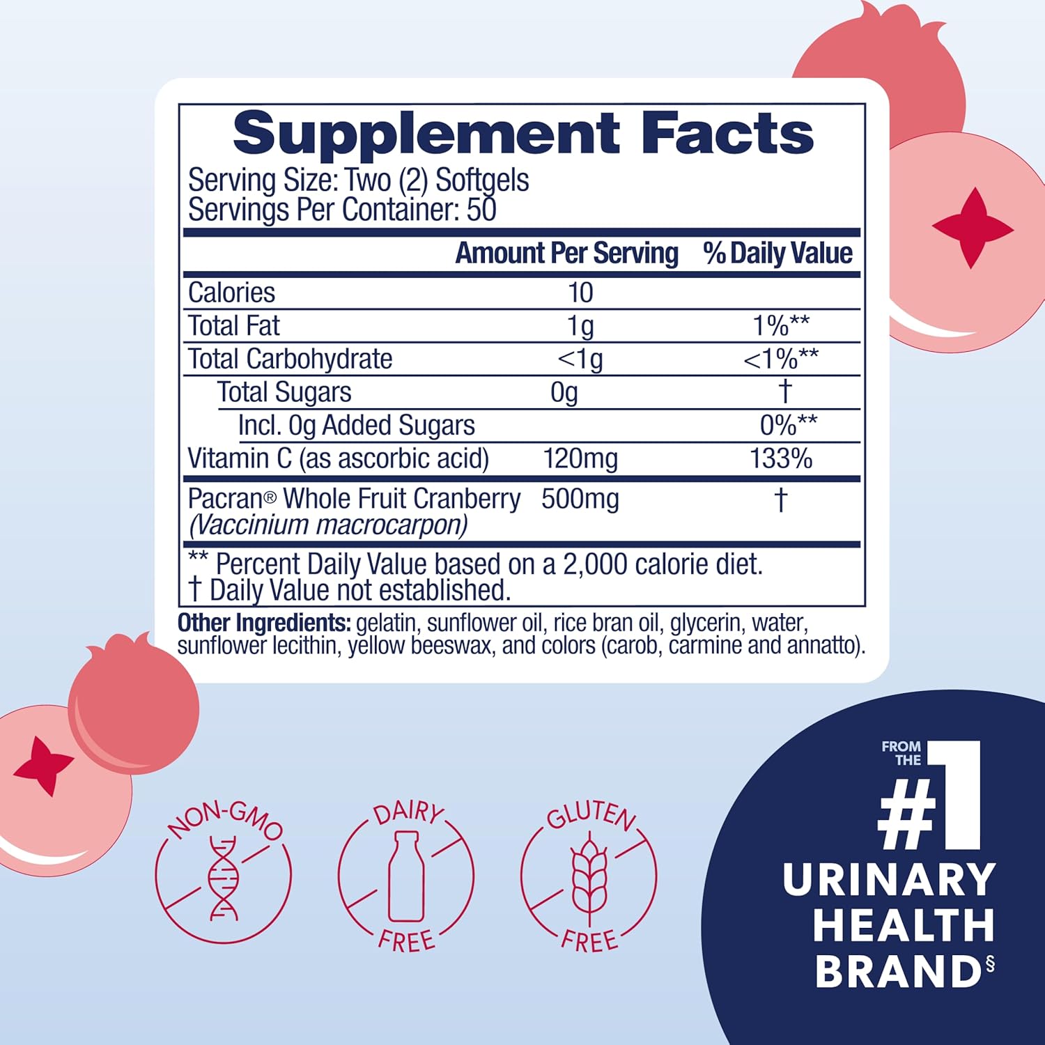 Buy now AZO Cranberry Supplement, Made with Concentrated Whole Fruit Cranberry Powder to Help Cleanse and Protect the Urinary Tract*, Sugar Free Cranberry Pills, Non-GMO, 100 Softgels at indiglob india