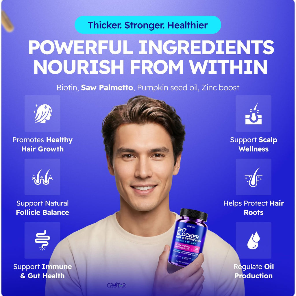 Crotar DHT Blocker for Men & Women Hair Growth Supplement Saw Palmetto