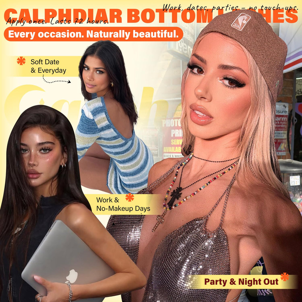 Discover Calphdiar Bottom Lash Clusters for authentic, natural-looking beauty on any occasion. Perfect for parties or everyday wear.