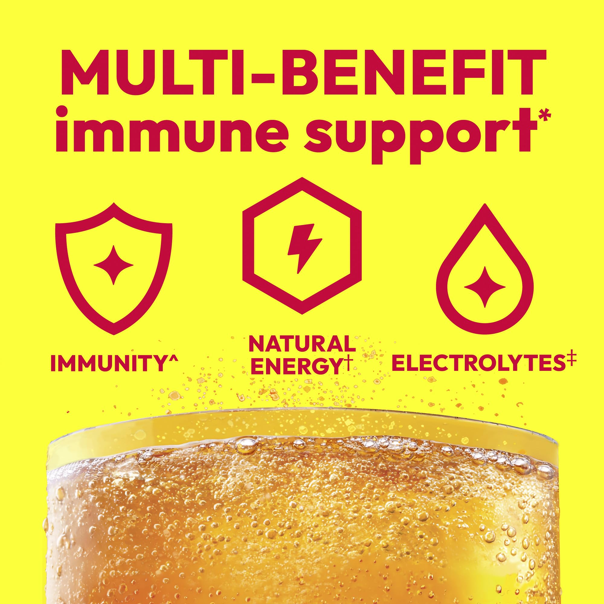 Emergen-C 1000mg Vitamin C Immune Support Powder, Super Orange, 90 ct | B Vitamins for Energy, Zinc and Manganese, Vitamin D, Electrolytes, 3 Month Supply, Natural Flavor